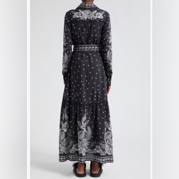 NWT $275 Farm Rio Paisley Bloom Long Sleeve Dress, PAISLEY BLOOM BLACK, XS + M! - Picture 2 of 7